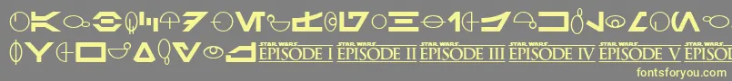 SfDistantGalaxySymbols Font – Yellow Fonts on Gray Background