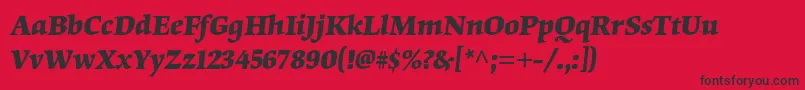 OrigamistdBolditalic Font – Black Fonts on Red Background