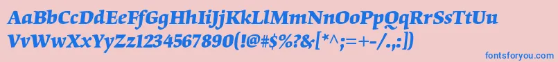 OrigamistdBolditalic Font – Blue Fonts on Pink Background