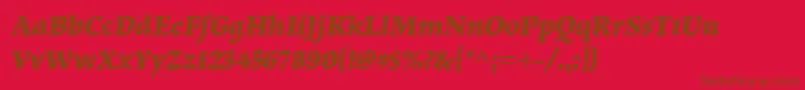 フォントOrigamistdBolditalic – 赤い背景に茶色の文字