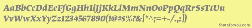 OrigamistdBolditalic Font – Gray Fonts on Yellow Background