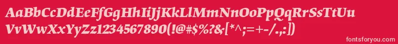 OrigamistdBolditalic Font – Pink Fonts on Red Background