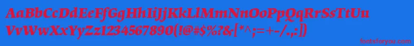 OrigamistdBolditalic Font – Red Fonts on Blue Background