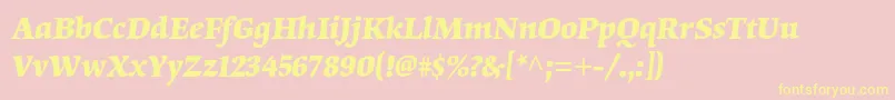 OrigamistdBolditalic Font – Yellow Fonts on Pink Background
