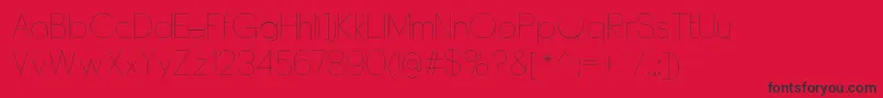 DyelineUltralight Font – Black Fonts on Red Background