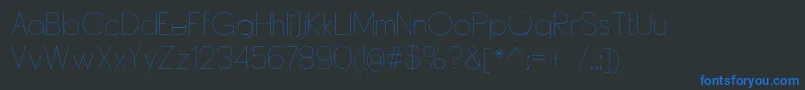 DyelineUltralight Font – Blue Fonts on Black Background