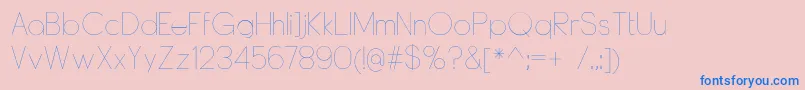 DyelineUltralight Font – Blue Fonts on Pink Background