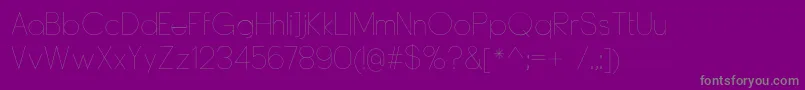 DyelineUltralight-Schriftart – Graue Schriften auf violettem Hintergrund