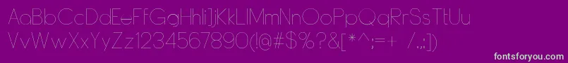 DyelineUltralight-fontti – vihreät fontit violetilla taustalla