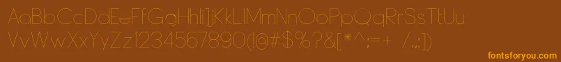 DyelineUltralight Font – Orange Fonts on Brown Background