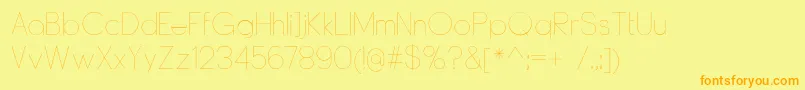 DyelineUltralight Font – Orange Fonts on Yellow Background