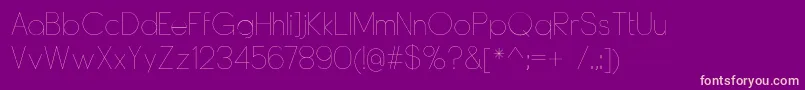 DyelineUltralight Font – Pink Fonts on Purple Background