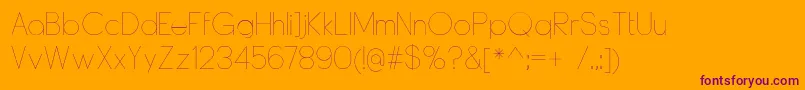 DyelineUltralight Font – Purple Fonts on Orange Background