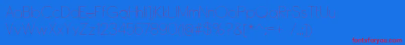 DyelineUltralight Font – Red Fonts on Blue Background
