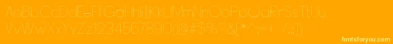 DyelineUltralight Font – Yellow Fonts on Orange Background