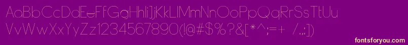 DyelineUltralight Font – Yellow Fonts on Purple Background