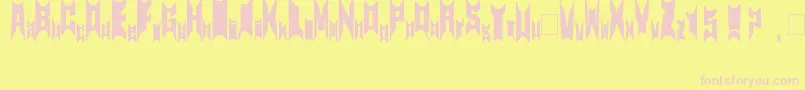 Newsymbolfont15-fontti – vaaleanpunaiset fontit keltaisella taustalla