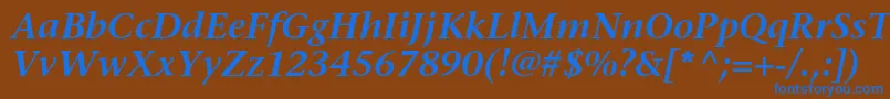 Шрифт StoneserifstdSemiboldit – синие шрифты на коричневом фоне