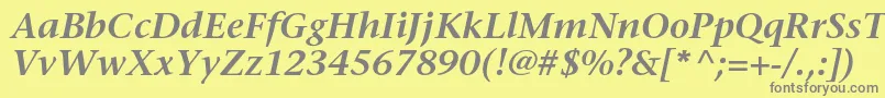 フォントStoneserifstdSemiboldit – 黄色の背景に灰色の文字