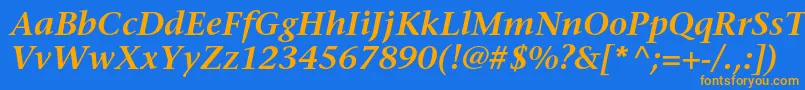 Шрифт StoneserifstdSemiboldit – оранжевые шрифты на синем фоне