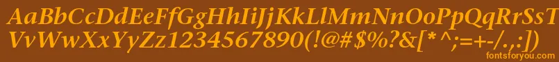 StoneserifstdSemiboldit Font – Orange Fonts on Brown Background