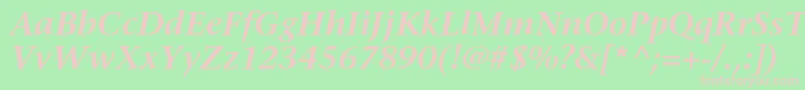 StoneserifstdSemiboldit Font – Pink Fonts on Green Background