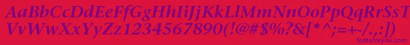 StoneserifstdSemiboldit Font – Purple Fonts on Red Background