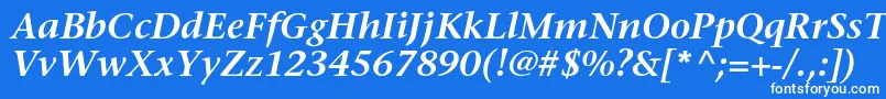 フォントStoneserifstdSemiboldit – 青い背景に白い文字