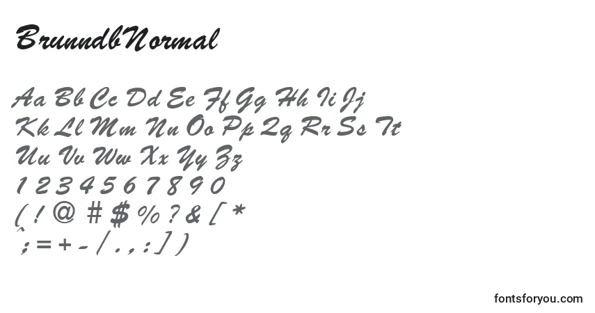 Шрифт BrunndbNormal – алфавит, цифры, специальные символы