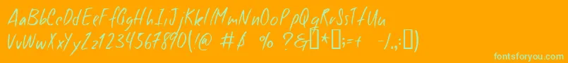 Goodfoot Font – Green Fonts on Orange Background