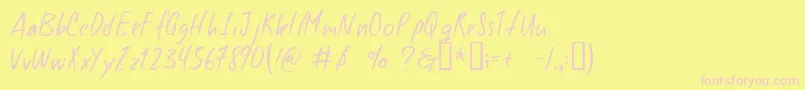 Goodfoot Font – Pink Fonts on Yellow Background