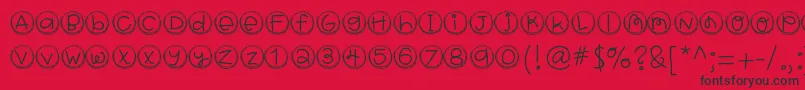 フォントHellobragtags – 赤い背景に黒い文字