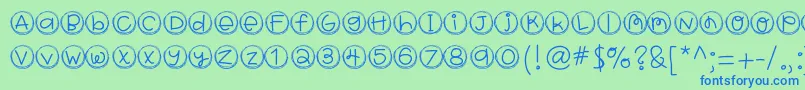 Шрифт Hellobragtags – синие шрифты на зелёном фоне