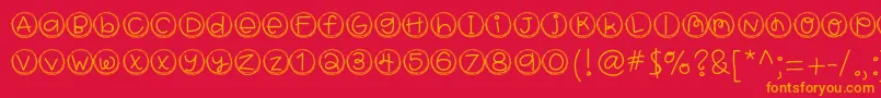 フォントHellobragtags – 赤い背景にオレンジの文字