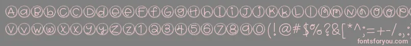 Hellobragtags-Schriftart – Rosa Schriften auf grauem Hintergrund
