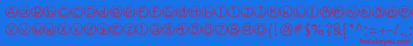 フォントHellobragtags – 赤い文字の青い背景
