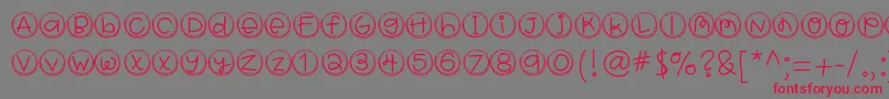 Fonte Hellobragtags – fontes vermelhas em um fundo cinza