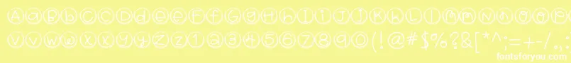 Czcionka Hellobragtags – białe czcionki na żółtym tle