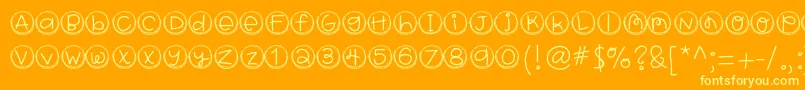 Fonte Hellobragtags – fontes amarelas em um fundo laranja