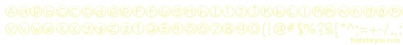 Fonte Hellobragtags – fontes amarelas em um fundo branco