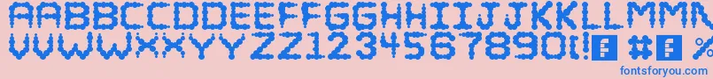 Fonte Puffy – fontes azuis em um fundo rosa