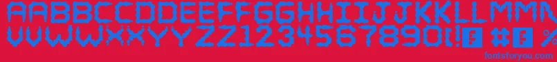 Puffy Font – Blue Fonts on Red Background