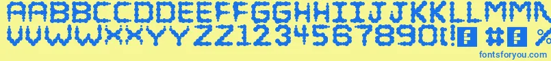 Puffy Font – Blue Fonts on Yellow Background