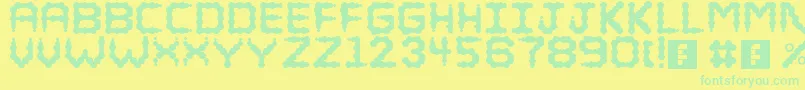 Puffy Font – Green Fonts on Yellow Background