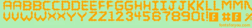 Puffy Font – Orange Fonts on Green Background