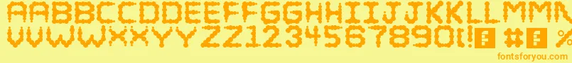 Puffy Font – Orange Fonts on Yellow Background