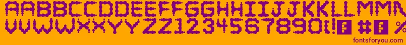 Puffy Font – Purple Fonts on Orange Background