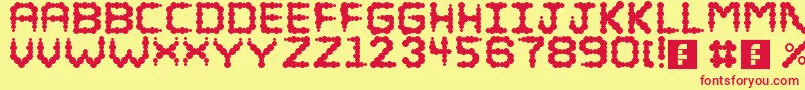 Puffy Font – Red Fonts on Yellow Background