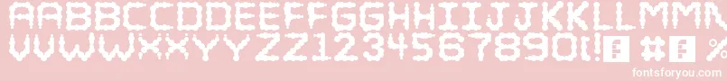Czcionka Puffy – białe czcionki na różowym tle