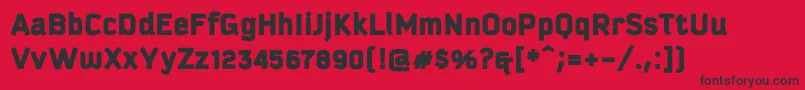 フォントKautivablackproc – 赤い背景に黒い文字